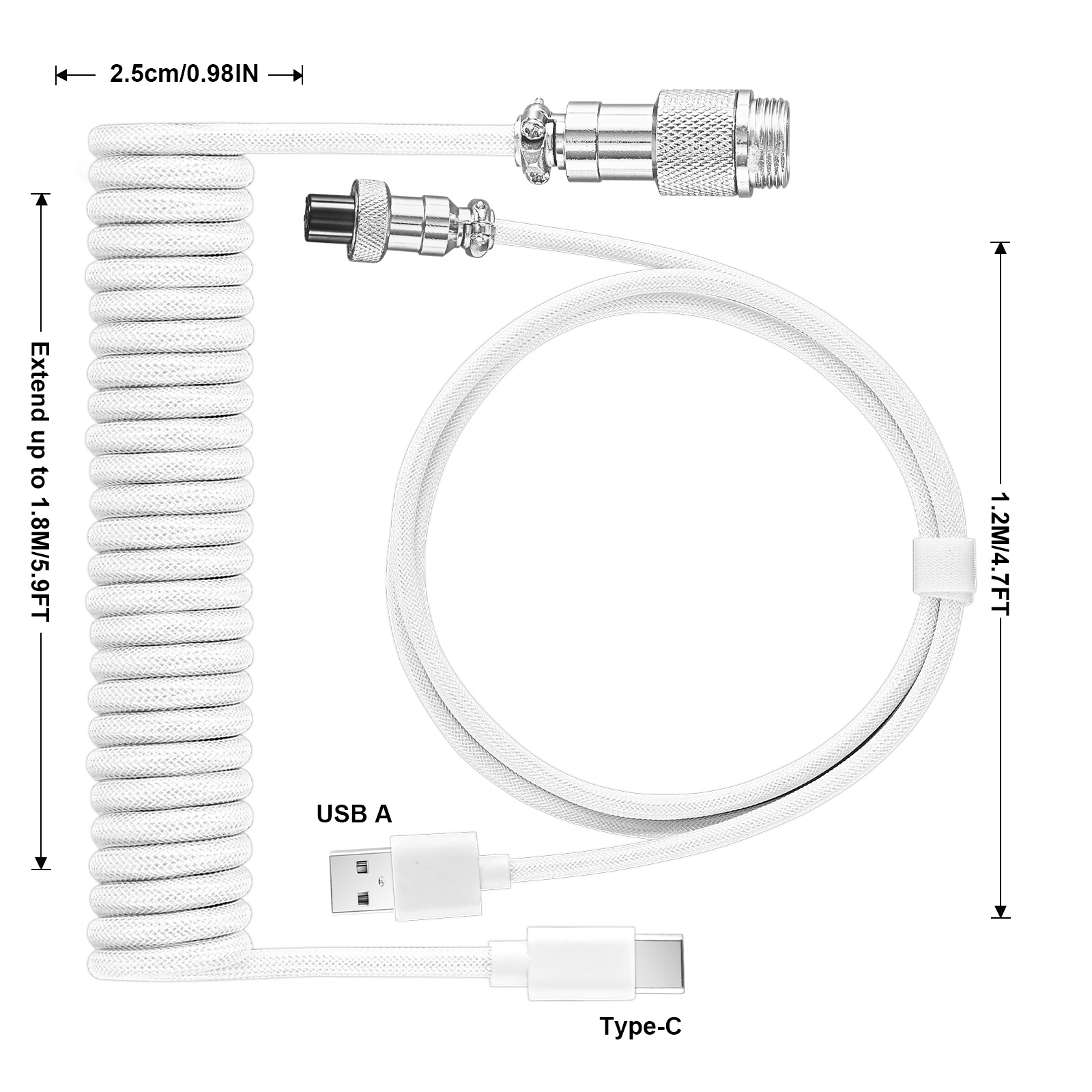 USB Type C Mechanical Keyboard - مراجعة Coiled Usb Cable وسعره