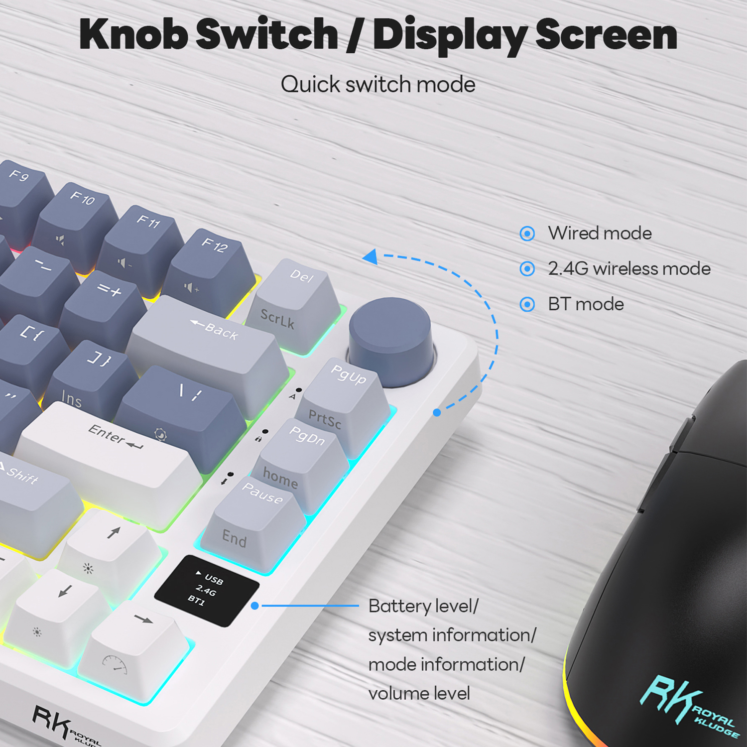 RK ROYAL KLUDGE M75 2.4G Wirel - مراجعة Gaming Keyboard Mobile وسعره