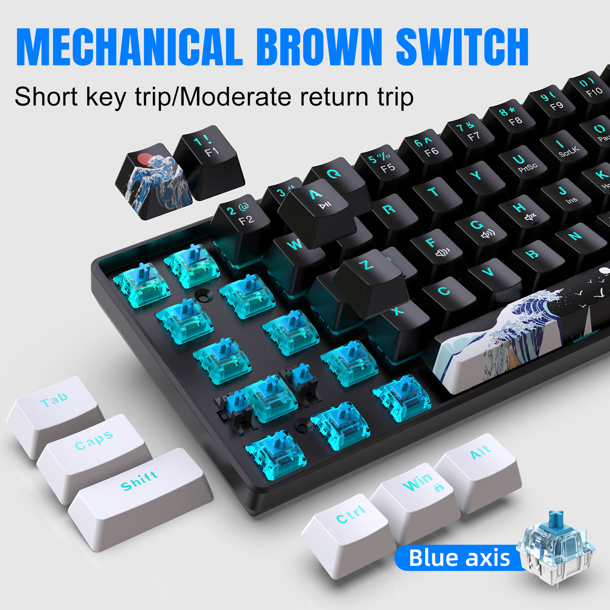 60% Mechanical Keyboard, Gamin - مراجعة Gaming Keyboard Blue Switches وسعره