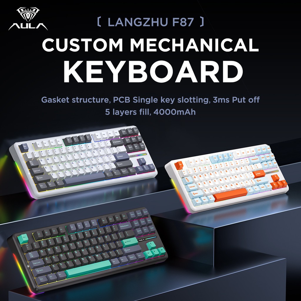 Aula F87 Pro Mechanical Keyboa - مراجعة Gaming Keyboard Tkl وسعره