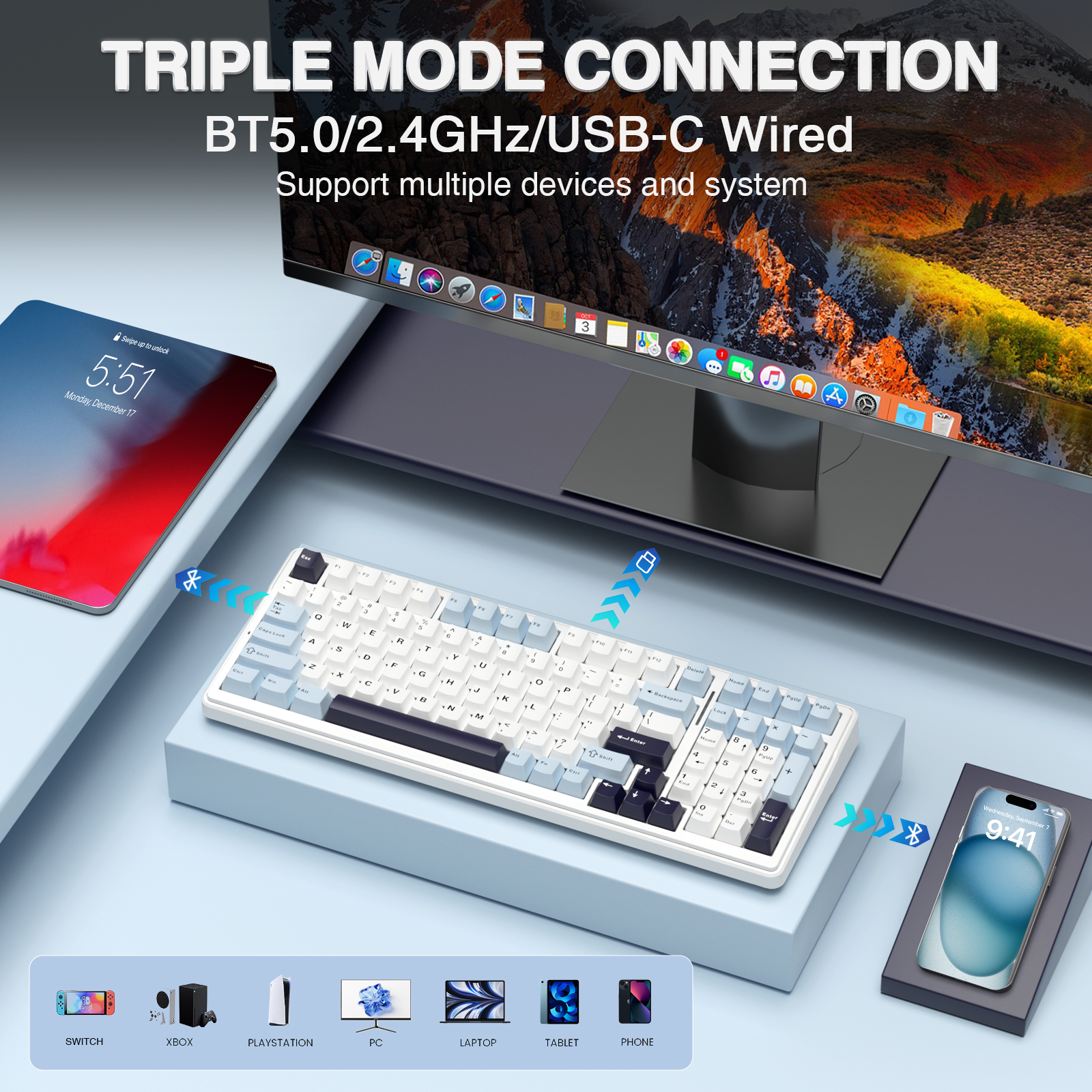 AULA F99 Machanical Keyboard B - مراجعة Gaming Keyboard Mobile وسعره