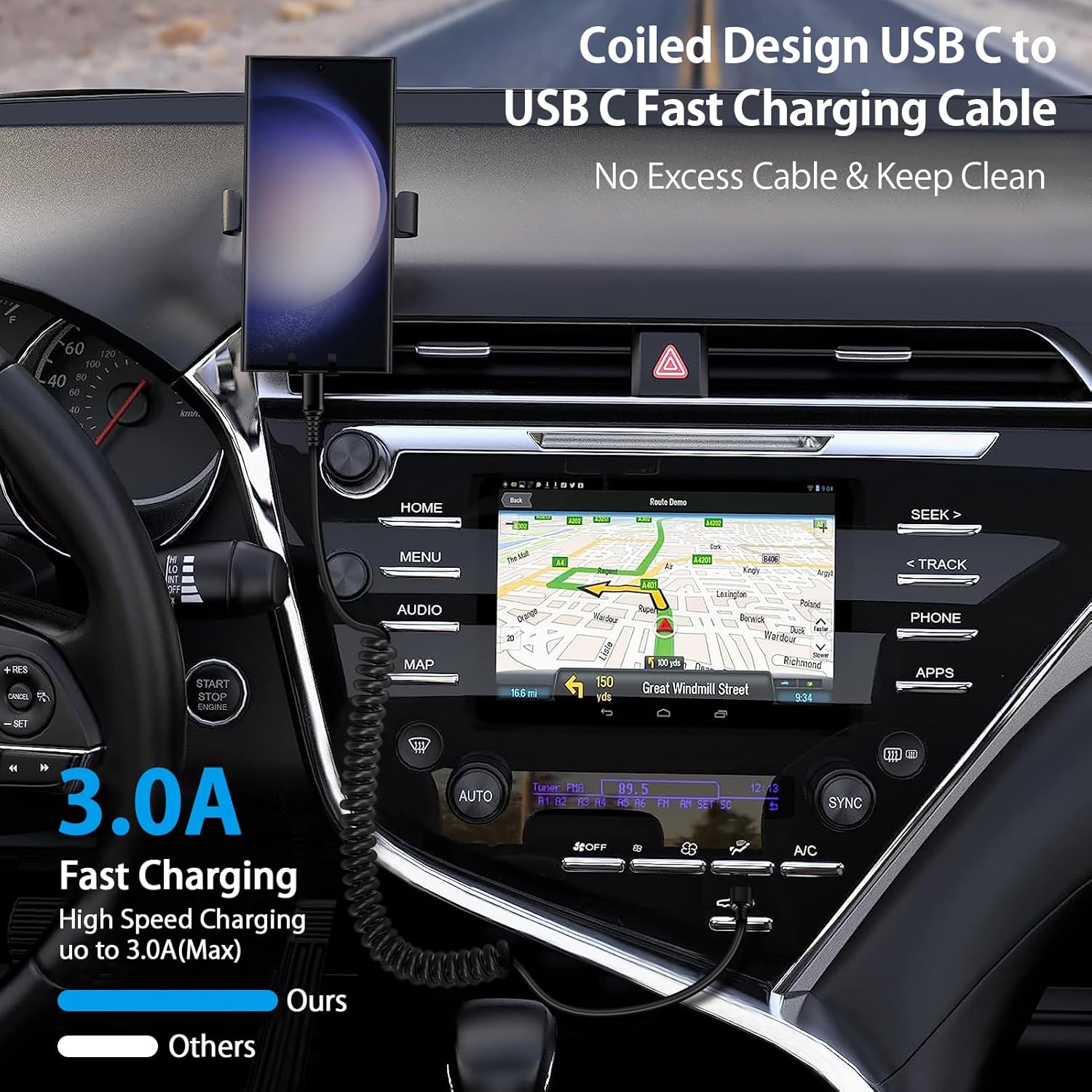 Android Auto USB C to USB C Ca - مراجعة Coiled Usb Cable وسعره