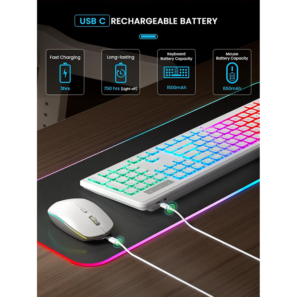 Backlit Wireless Keyboard and  - مراجعة Gaming Keyboard Bluetooth وسعره