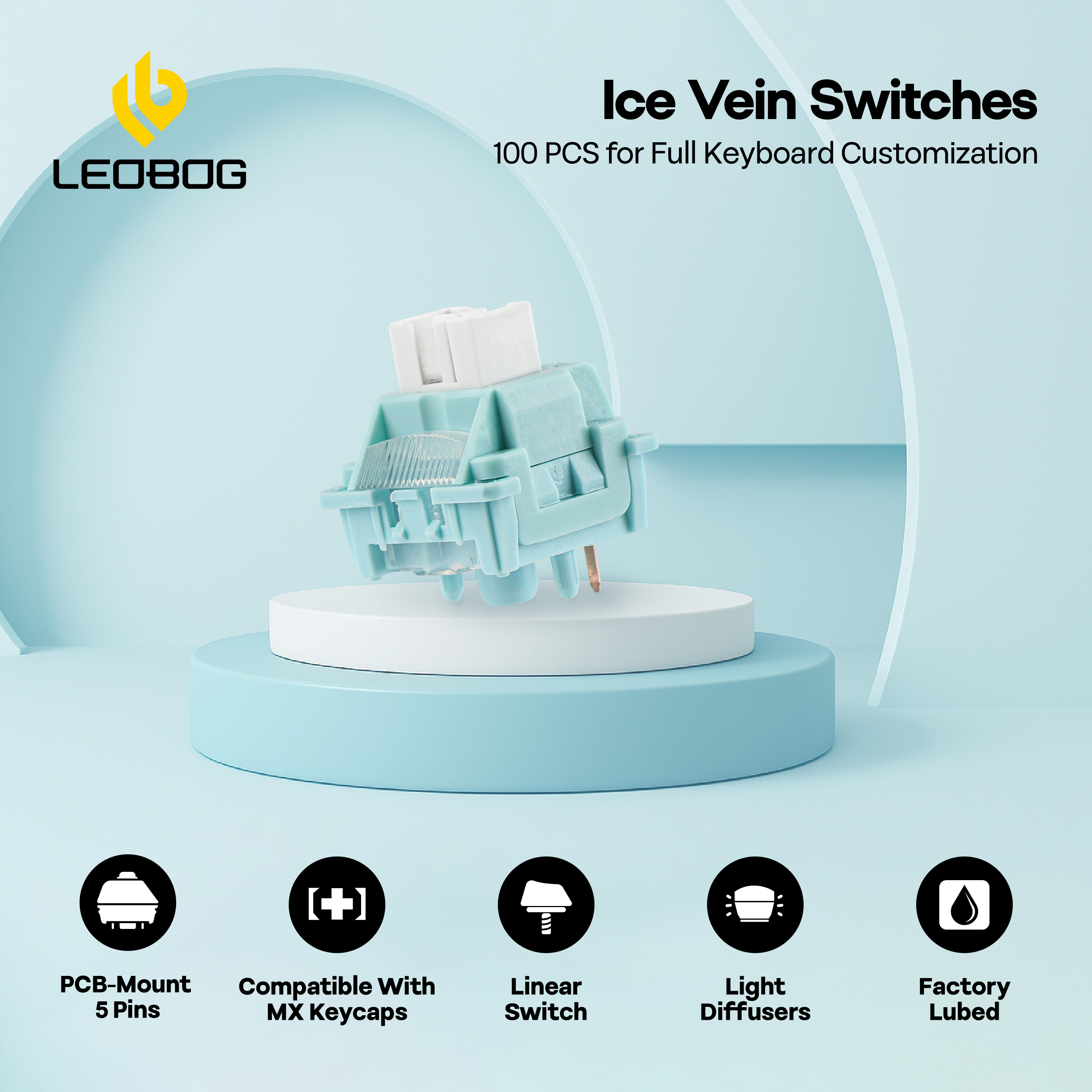 100 Pieces LEOBOG Ice Vein 42g - مراجعة Keyboard Lube Kit وسعره